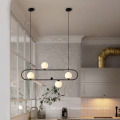 Nordic Modern gold metal chandeliers and lamps hotel glass ball pendant lamp